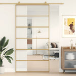 Schuifdeur Helder Esg-Glas En Aluminium Kleurig Goud