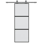 Schuifdeur Gehard Glas En Aluminium Zwart En Mat