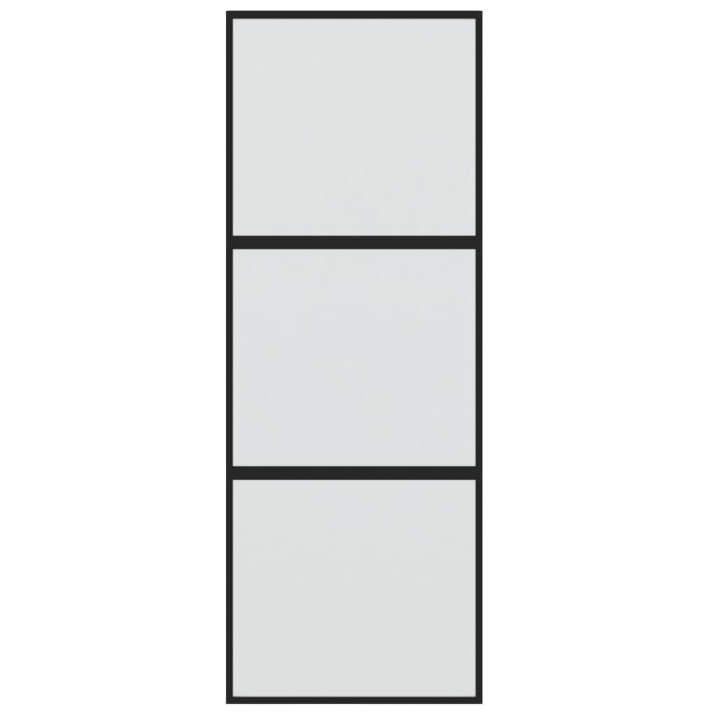 Schuifdeur Gehard Glas En Aluminium Zwart En Mat