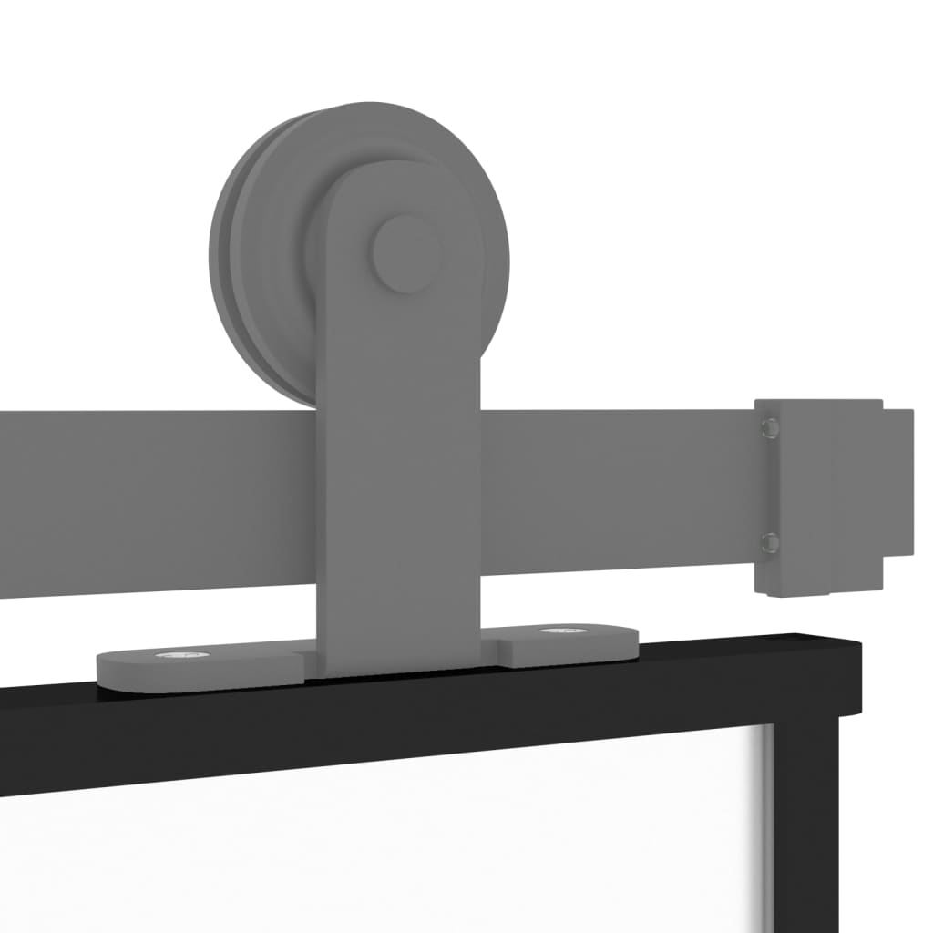 Schuifdeur Gehard Glas En Aluminium Zwart En Mat