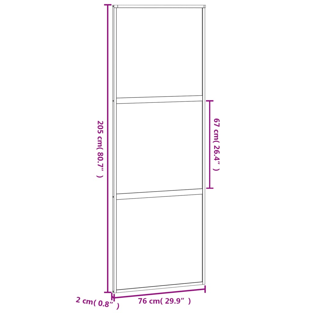 Schuifdeur Gehard Glas En Aluminium Zwart En Mat
