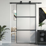 Schuifdeur Gehard Glas En Aluminium Zwart En Mat