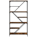 Boekenrek 91X36X176 Cm Bewerkt Hout En Staal Kleur