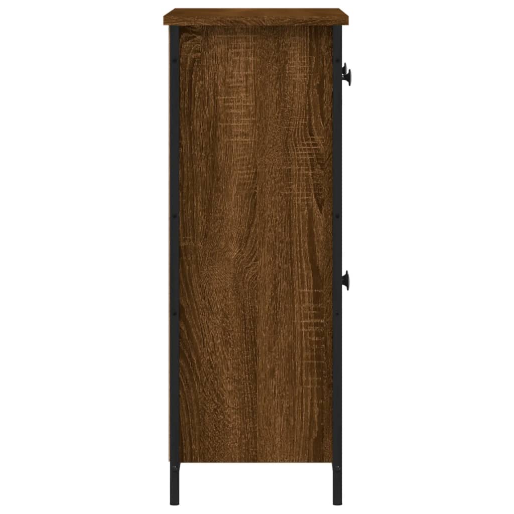 Dressoir 70X30X80 Cm Bewerkt Hout Bruin Eikenkleur