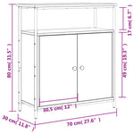 Dressoir 70X30X80 Cm Bewerkt Hout Kleurig