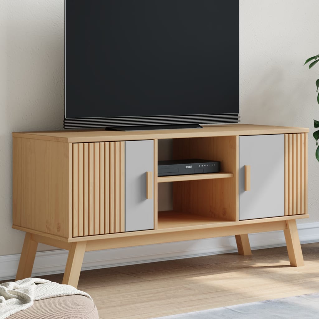Tv-Meubel Olden 114X43X57 Cm Massief Grenenhout