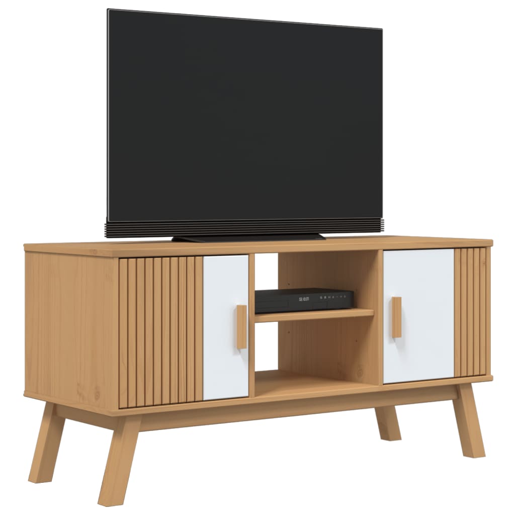 Tv-Meubel Olden 114X43X57 Cm Massief Grenenhout
