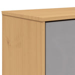 Schoenenkast Olden 55X35X120 Cm Grenenhout Grijs En Bruin