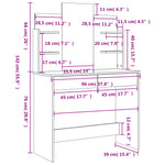 Kaptafel Met Spiegel 96X39X142 Cm