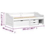 Slaapbank Met 3 Lades Irun 90X200 Cm Massief Grenenhout