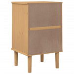 Nachtkastje Senja Rattan-Look 40X35X65 Cm Grenenhout