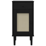 Nachtkastje Senja Rattan-Look 40X35X80 Cm Grenenhout