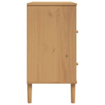 Dressoir Senja Rattan-Look 80X40X80 Cm Massief Grenenhout
