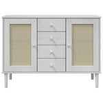 Dressoir Senja Rattan-Look 112X40X80 Cm Massief Grenenhout