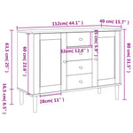 Dressoir Senja Rattan-Look 112X40X80 Cm Massief Grenenhout