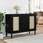 Dressoir Senja Rattan-Look 112X40X80 Cm Massief Grenenhout