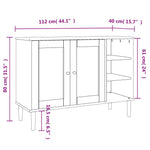 Dressoir Senja 112X40X80 Cm Rattan Look Massief Grenenhout