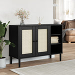 Dressoir Senja 112X40X80 Cm Rattan Look Massief Grenenhout