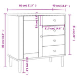 Dressoir Senja 80X40X80 Cm Rattan Look Massief Grenenhout