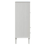 Hoge Kast Senja 90X40X112 Cm Rattan Look Massief Grenenhout