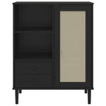 Hoge Kast Senja Rattan-Look 90X40X112 Cm Grenenhout