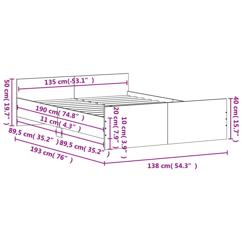 Bedframe Met Hoofd- En Voeteneinde