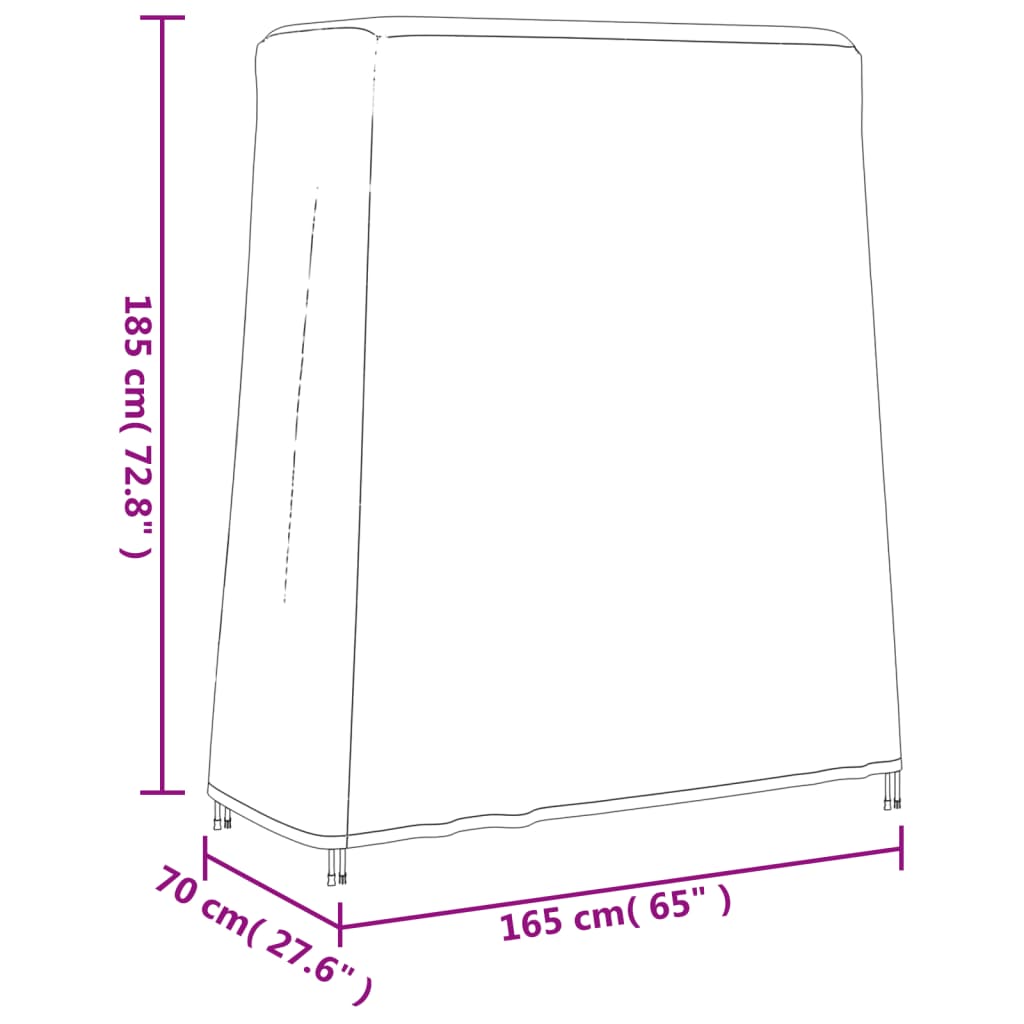 Hoes Voor Tafeltennistafel 165X70X185 Cm 420D Oxford Stof Zwart