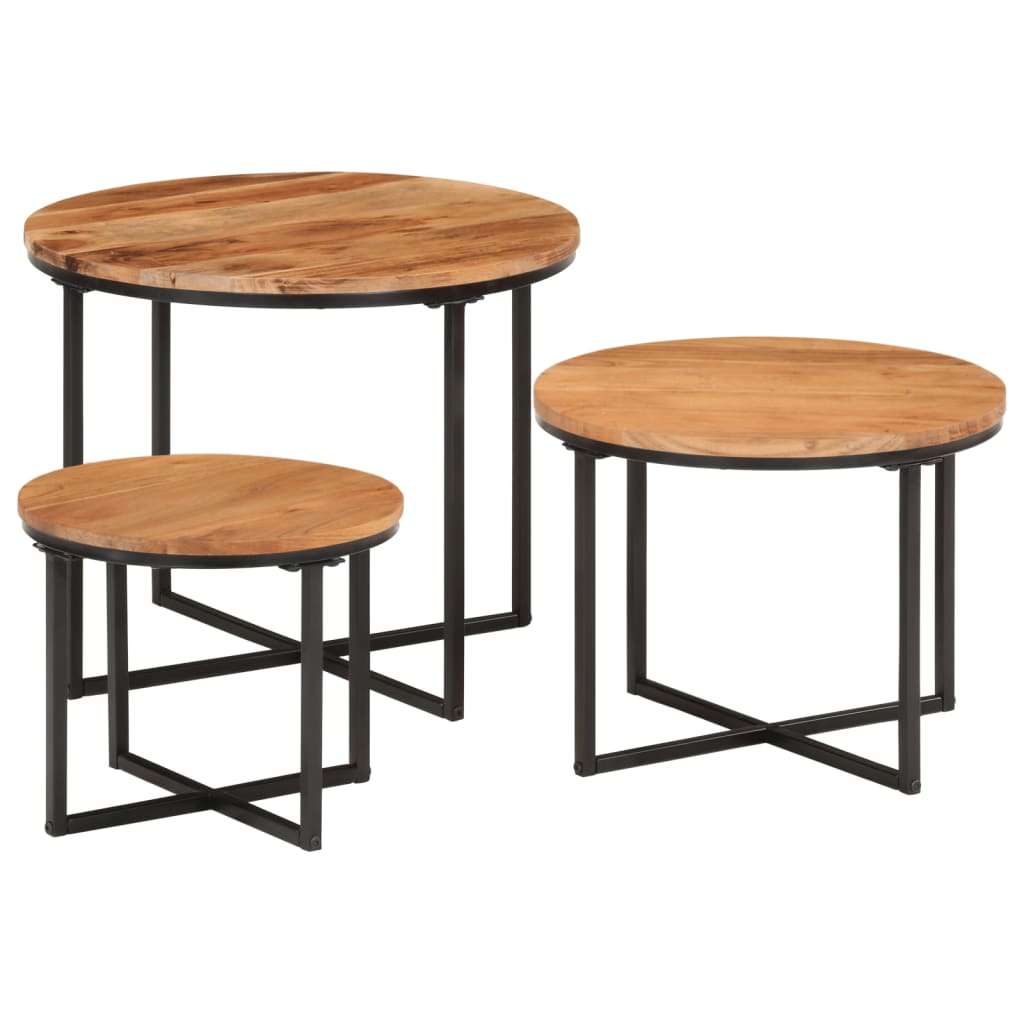 Salontafel Massief Acaciahout En Ijzer