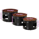 Bartafels 3 St Trommelvormig Massief Gerecycled Hout