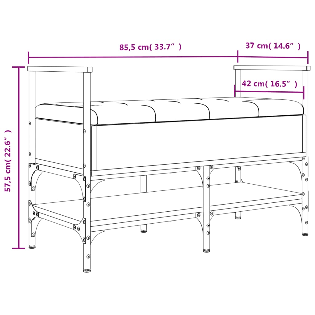 Schoenenbank 85,5X42X57,5 Cm Bewerkt Hout