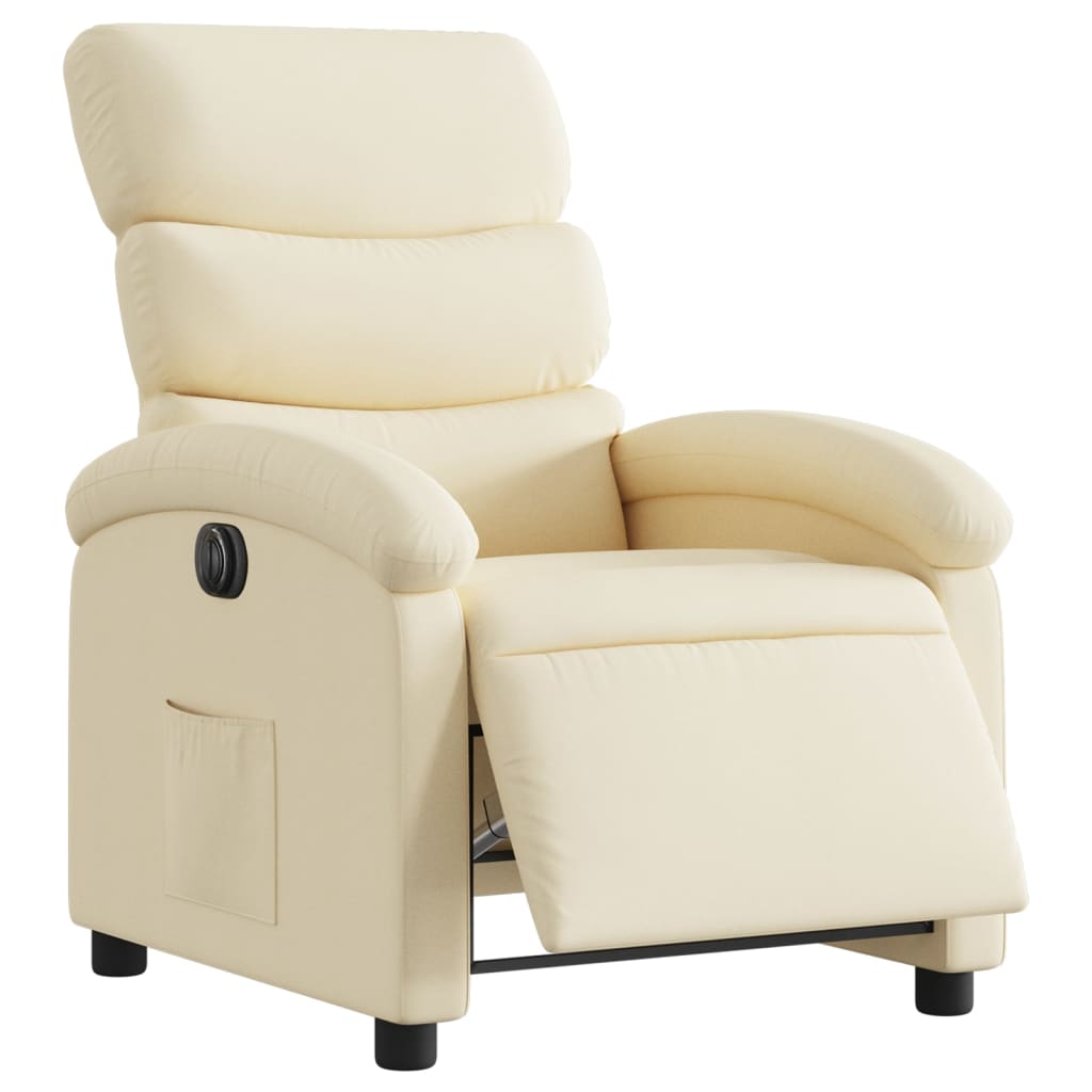 Fauteuil Verstelbaar Elektrisch Stof Kleurig Crème