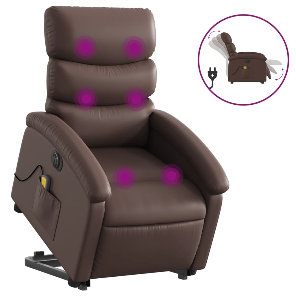 Sta-Op-Massagestoel Elektrisch Kunstleer Bruin