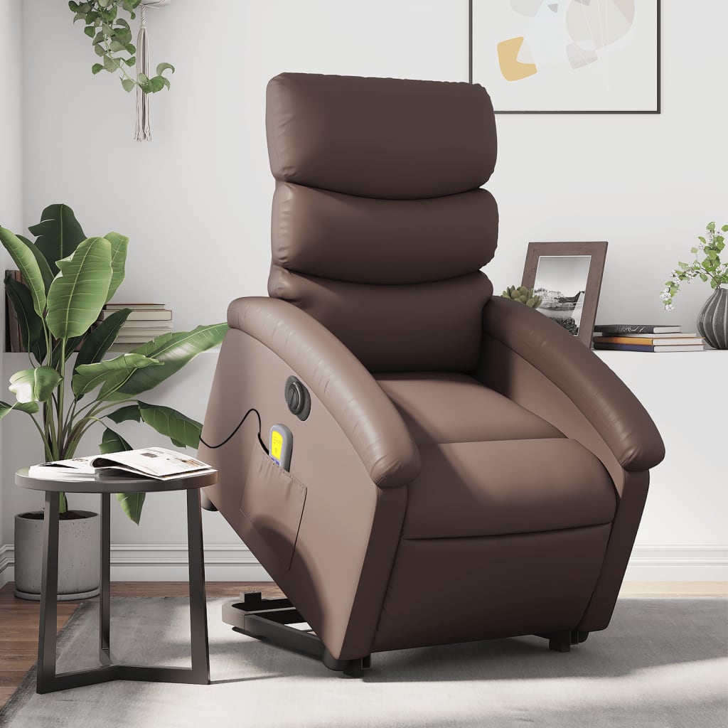 Sta-Op-Massagestoel Elektrisch Kunstleer Bruin