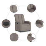 Fauteuil Verstelbaar Elektrisch Stof Taupe