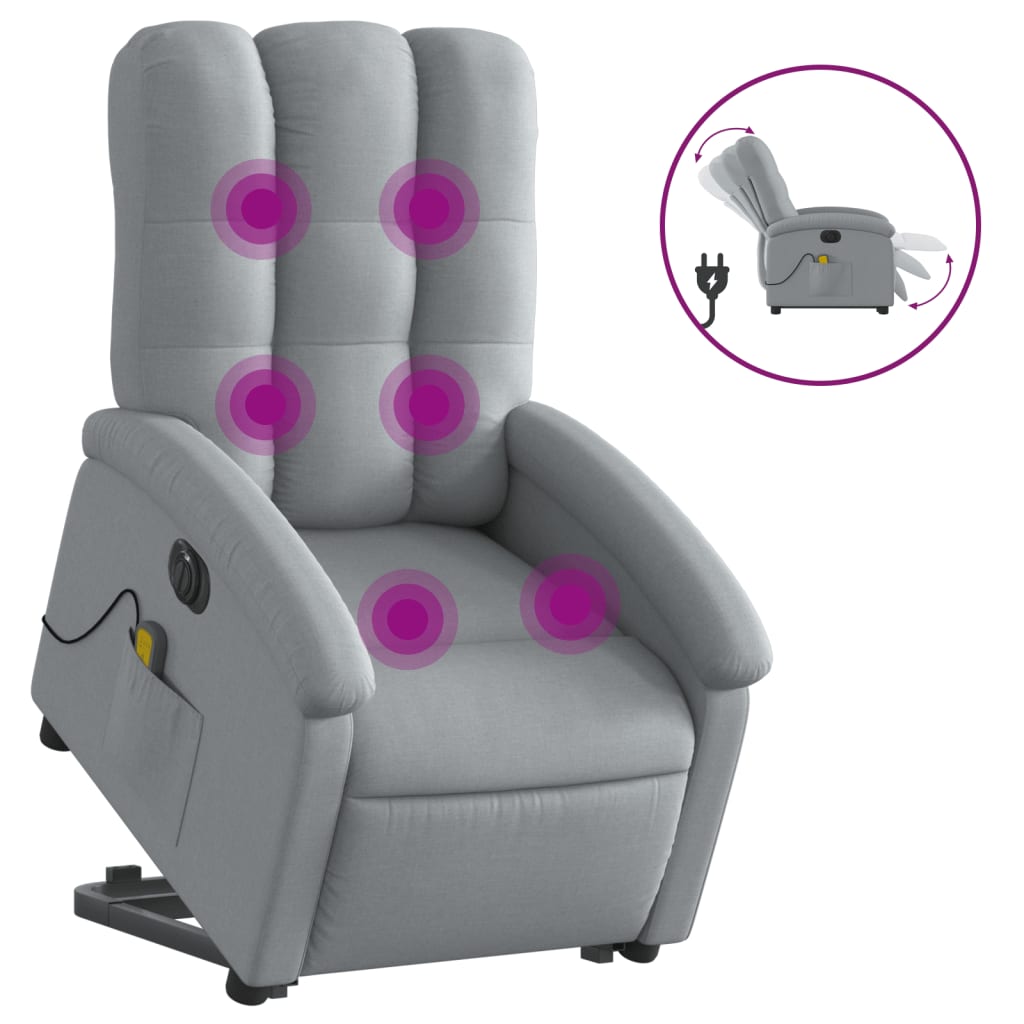 Sta-Op-Massagestoel Stof Lichtgrijs
