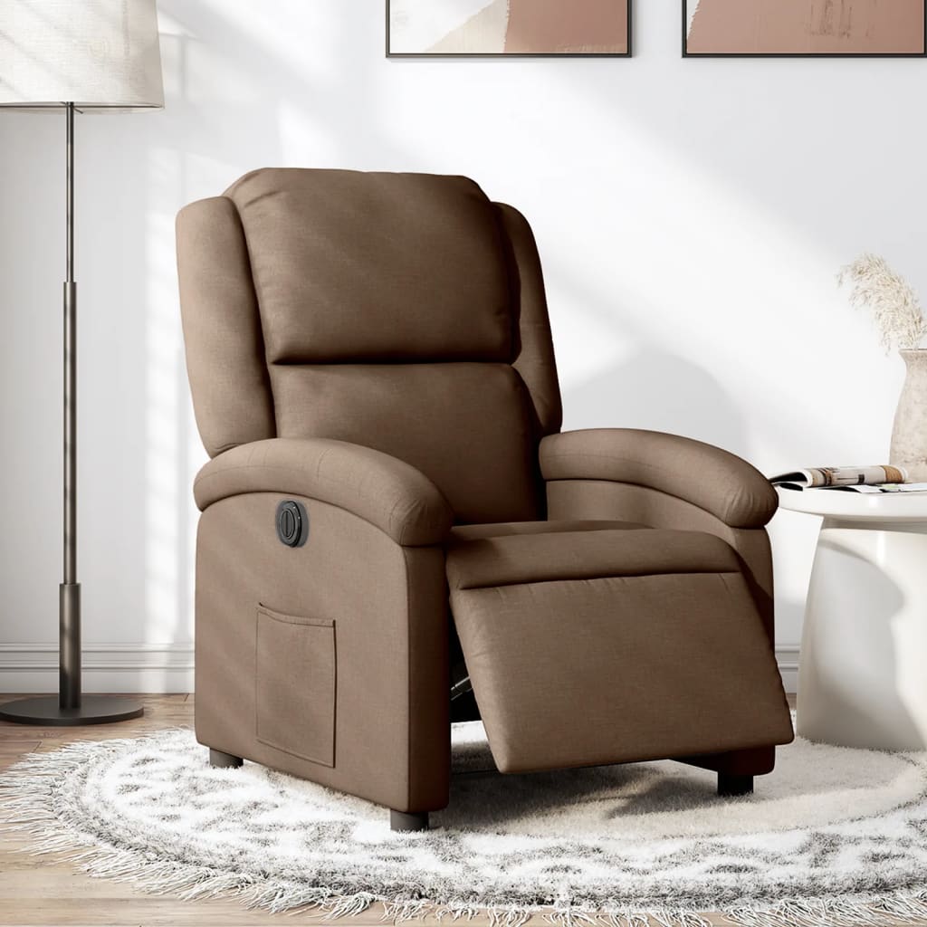 Fauteuil Verstelbaar Elektrisch Stof Bruin