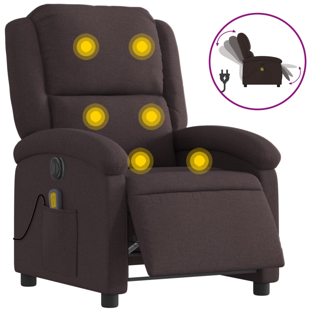 Massagestoel Stof Donkerbruin