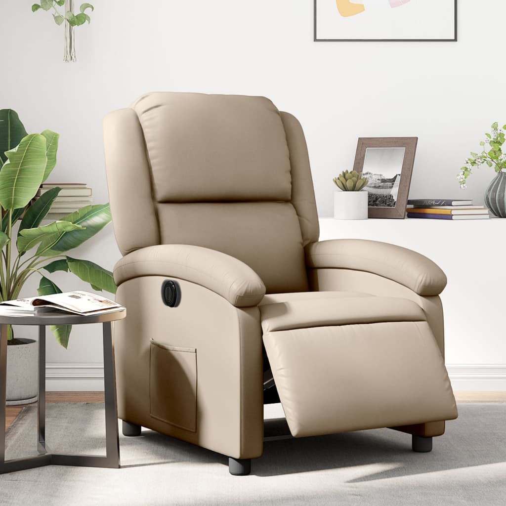 Massagestoel Verstelbaar Elektrisch Kunstleer Kleurig Cappuccino
