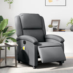 Fauteuil Verstelbaar Elektrisch Kunstleer Grijs