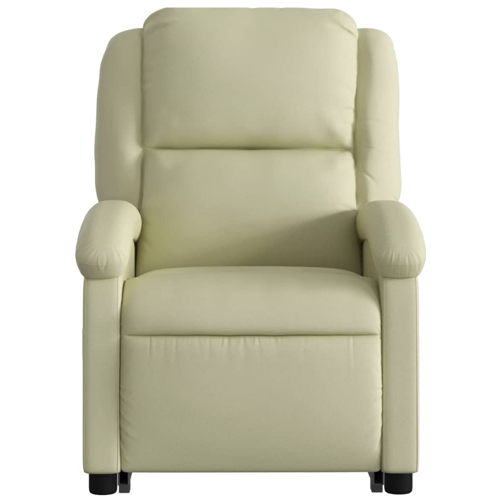 Sta-Op-Massagestoel Elektrisch Echt Leer Kleurig Crème