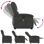 Sta-Op-Massagestoel Elektrisch Echt Leer Grijs