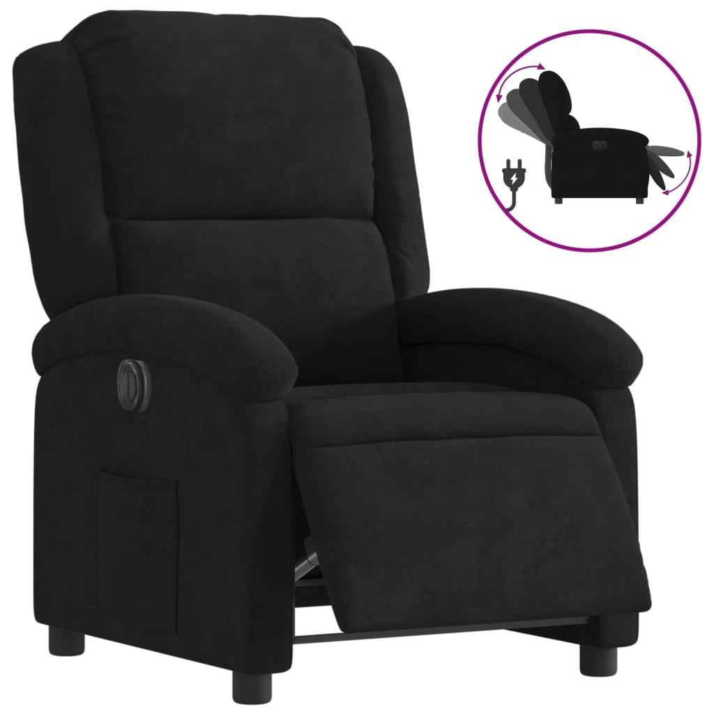 Fauteuil Verstelbaar Elektrisch Stof Zwart