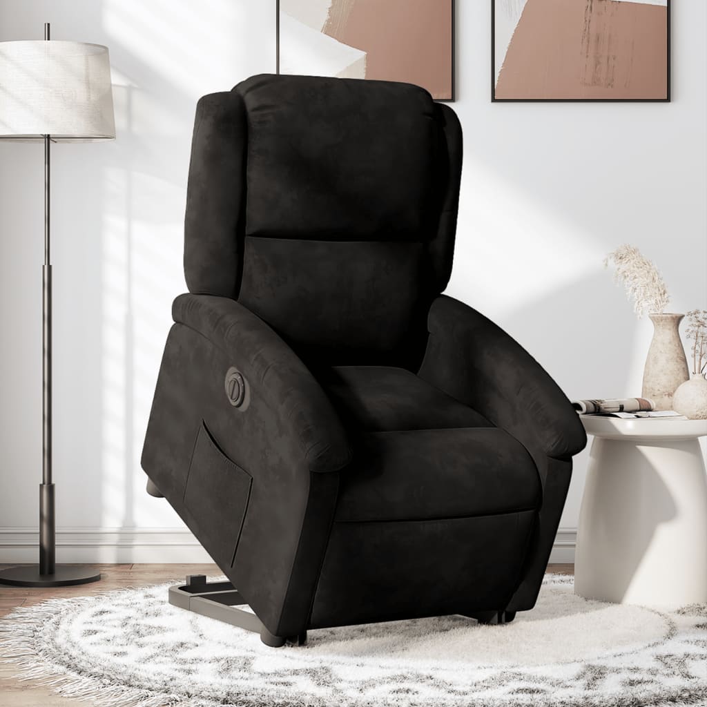 Sta-Op-Massagestoel Fluweel Zwart