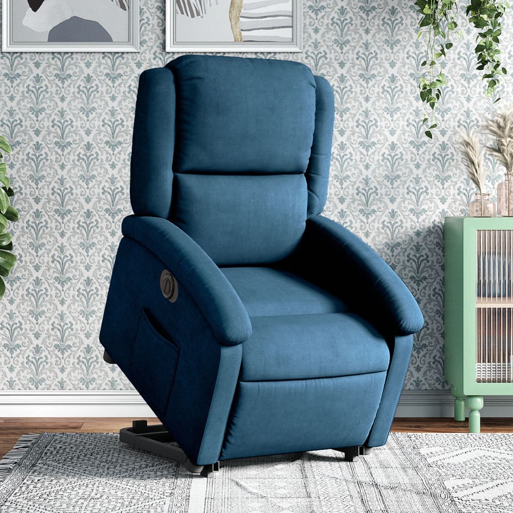 Sta-Op-Massagestoel Fluweel Blauw