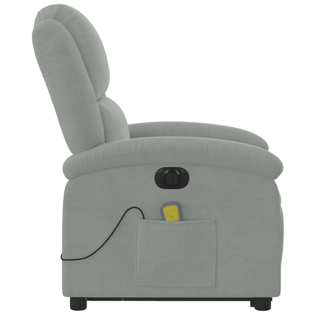 Sta-Op-Massagestoel Fluweel Lichtgrijs
