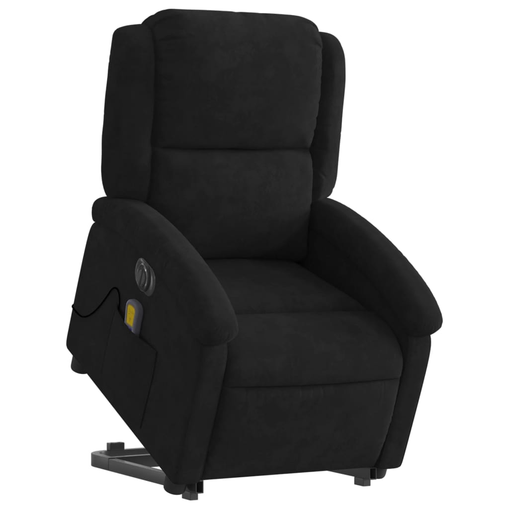 Sta-Op-Massagestoel Fluweel Zwart