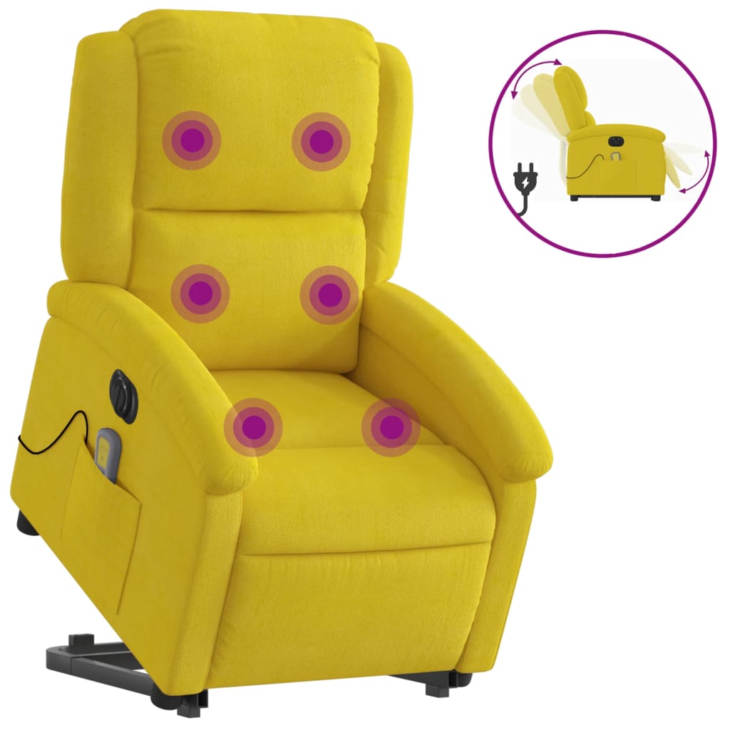 Sta-Op-Massagestoel Fluweel Geel