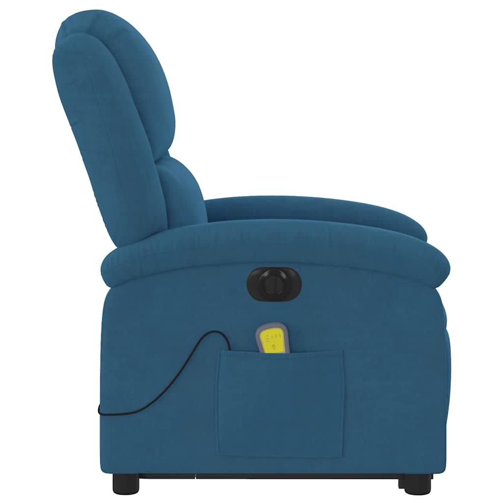 Sta-Op-Massagestoel Fluweel Blauw