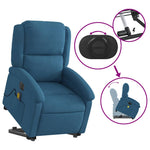 Sta-Op-Massagestoel Fluweel Blauw