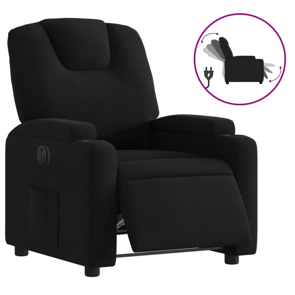 Fauteuil Verstelbaar Elektrisch Stof Zwart